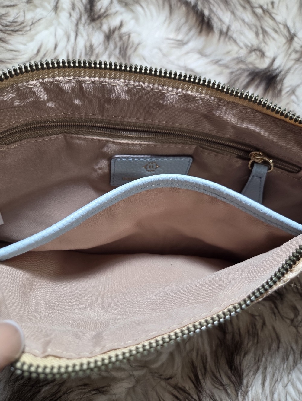 Nanette Lepore Natural Straw Shoulder Bag with Light Blue Trim - Picture 5 of 8